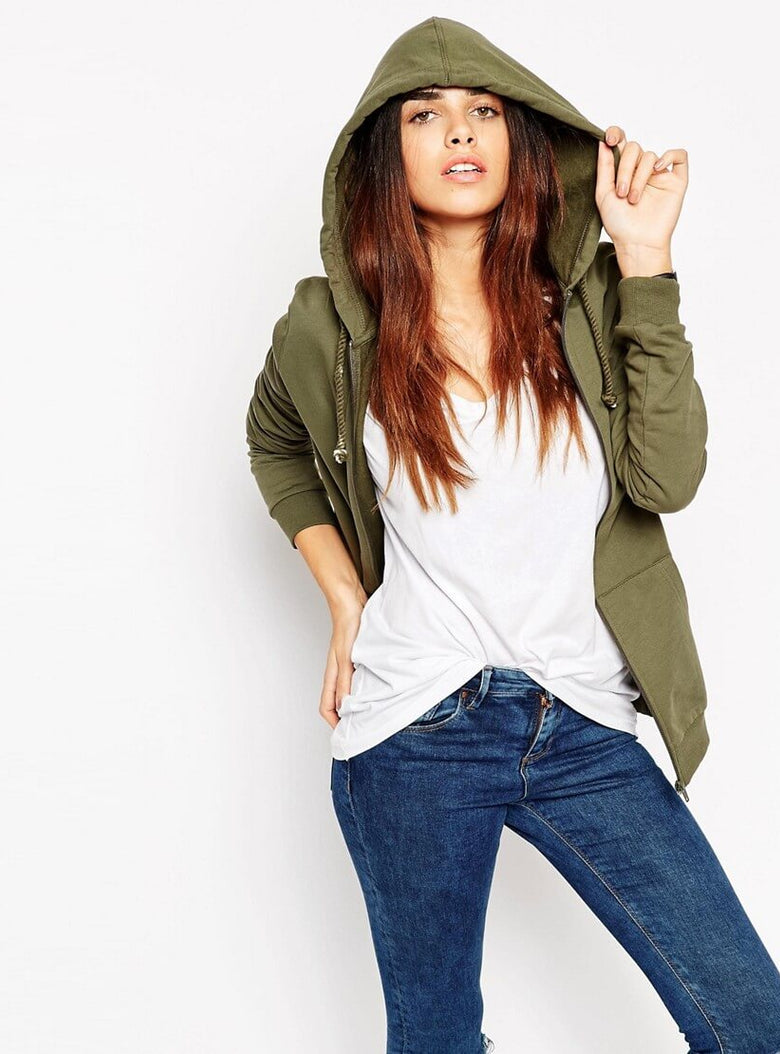 Denim Shell Top with Ruffle Front